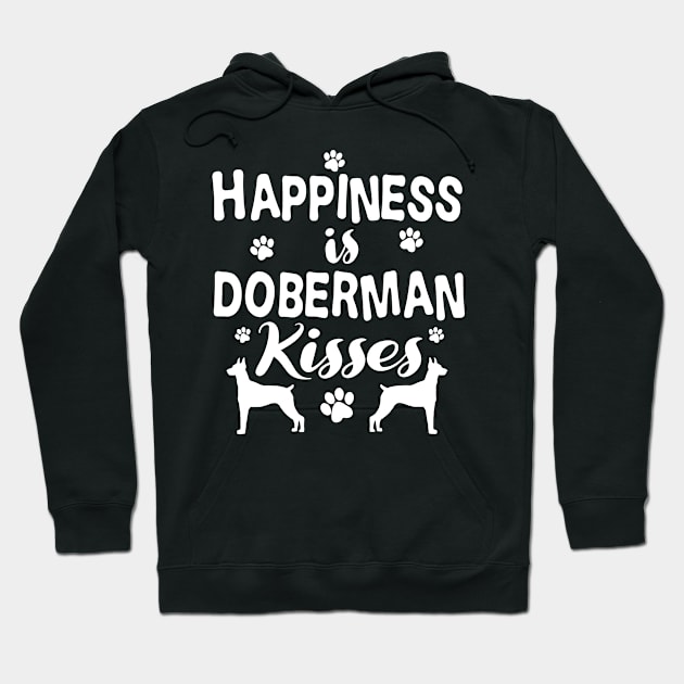 Doberman Gift Doberman Pinscher Kisses Print Hoodie by Linco